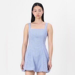 NWT Abercrombie and Fitch Blue Gingham Bubble Skirt Dress